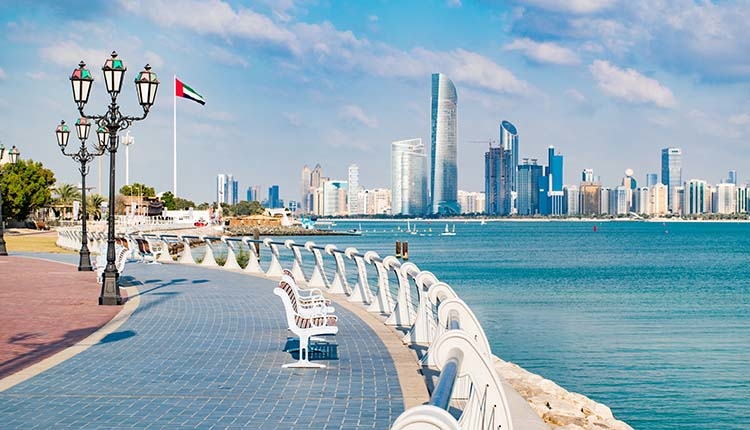 View of Abu Dhabi in the United Arab Emirates. A Multicultural Initiative in the UAE.
