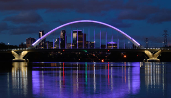 Lowry Avenue Bridge at Night. SMR Group is Recruiting for a Cleared Information Systems Security Manager.