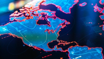 Digital map of the Americas. SMR Group is recruiting for the role of Americas Security Manager.