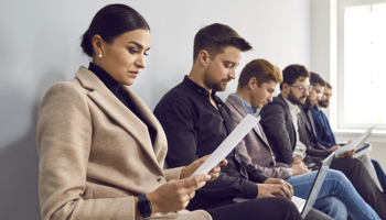 Group of Interview Candidates. Corporate Security Job Market Shifts.