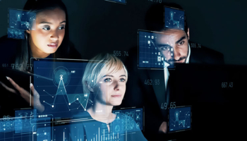 Businesspeople in an Intelligence Center. Private Sector Intelligence Careers.